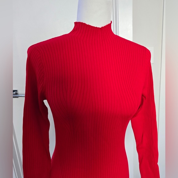 Zara Red Open Back Maxi Sweater Dress - Picture 3 of 11
